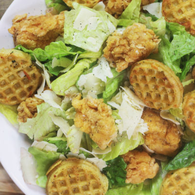 Chicken and Waffle Caesar Salad Recipe